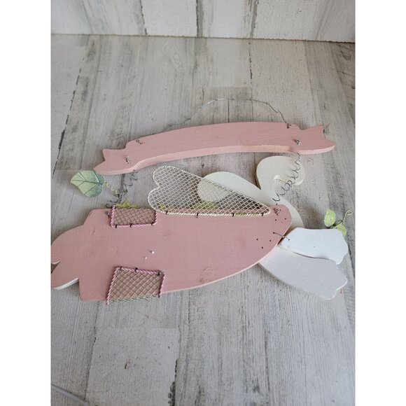 Wooden Happy Spring Easter Bunny hanging home decor - Picture 7 of 7